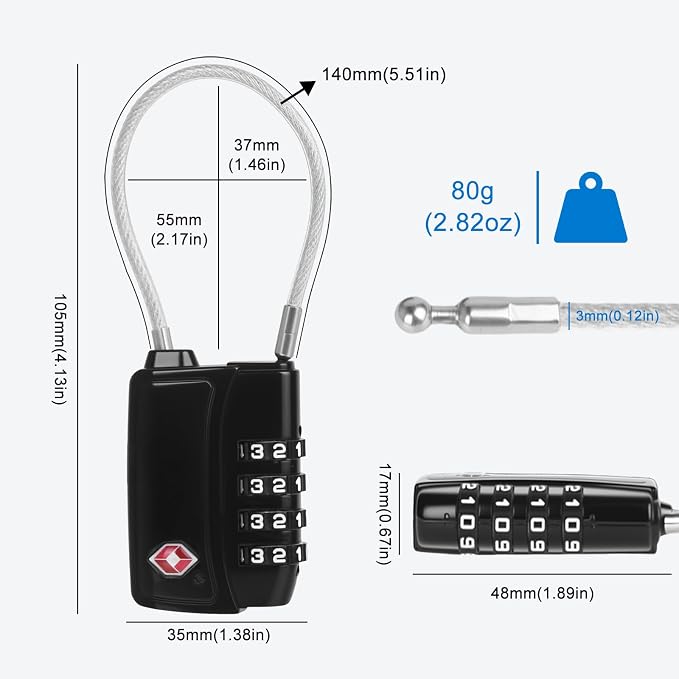 Diyife TSA Locks for Luggage, [Security Upgrade] TSA Approved Luggage Locks | TSA008, Open Alert Indicator, 4 Digit Combination Small Round TSA Travel Lock for Suitcase, Bag, Backpack, 2 Pack - Image 5