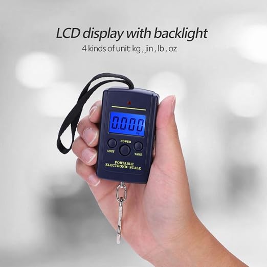 Fish Scales Digital Weight, Hanging Weight Scales, Portable Plastic Electric Balance Digital Fishing Postal Hanging Hook Scale Load 40kg with LCD Display for Fishing Retails Delivery - Image 4