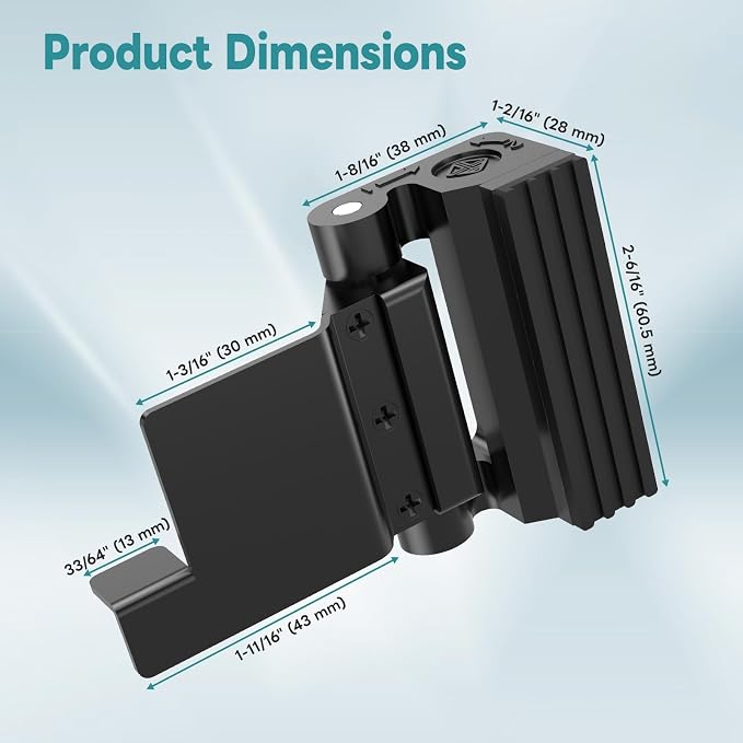 Upgraded Portable Security Door Reinforcement Lock - No Drilling Flip Lock Latch Prevents Unauthorized Entry Fits Inward-Opening Doors, Apartment, Hotel, Travel (Black-1 Pc) - Image 2