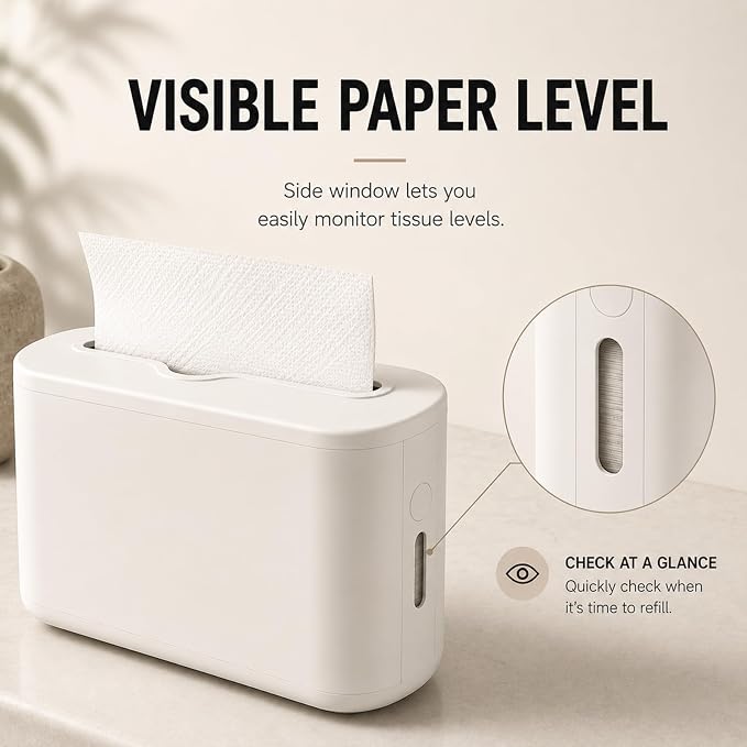 Paper Towel Dispenser Countertop, Multifold Hand Towel Dispenser for Bedroom, Bathroom, Kitchen, Toilet - Image 2