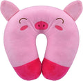 Travel Pillow for Kids, Cute Animal Neck Pillow Support U Shaped Cushion Plush Soft Rest Reading Pillows Sleeping Pillows for Airplane Train Car (Color:Pink Pig) by Unknown