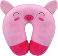 EKDJKK Travel Pillow for Kids, Cute Animal Neck Pillow Support U Shaped Cushion Plush Soft Rest Reading Pillow Sleeping Pillow for Airplane Train Car (Pink Pig) by EKDJKK