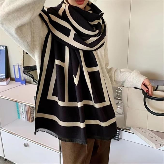 WaJuemy Winter Scarf for Women Dressy Evening Pashmina Shawl Wraps Open Front Poncho Blanket Fashion Travel Shawls Cape Wrap - Image 5