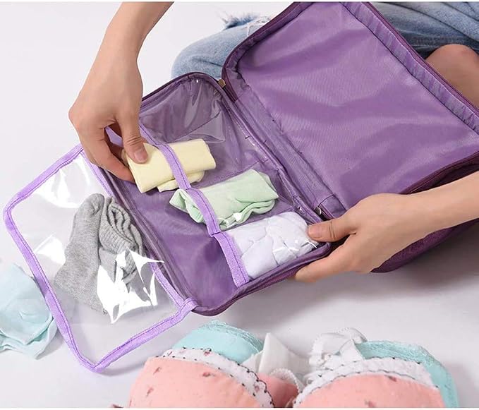 Portable Underwear Bra Storage Bag Waterproof Travel Organizers Multi-Layer Toiletry Packing Cube - Image 3
