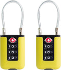 TSA Approved Luggage Locks, 3-Digit Waterproof Padlock, Combination Travel Cable Lock, Lockers, Suitcases, Toolboxes (Yellow+Yellow) by SpecializeinCombinationLock