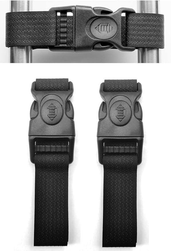 2 Pack Baby Safety Lock Strap, Middle Sliding Button with Dual Protection, Fits Kitchen French Door Refrigerators/Cabinets/RV Doors, Damage-Free Installation - Image 2