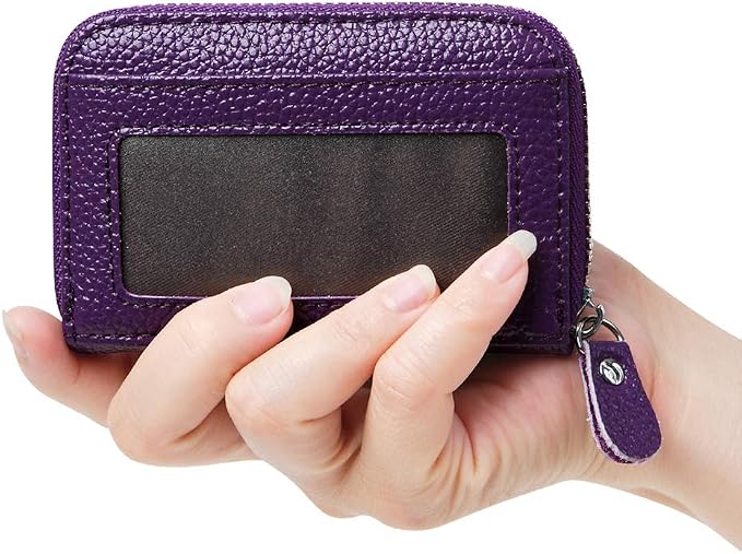 Women's RFID Blocking 12 Slots Credit Card Holder Leather Accordion Wallet - Image 5