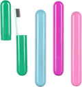 Hooqict 4 Pack Travel Toothbrush Case Portable Travel Toothbrush Holder Plastic Toothbrush Container Protector Cover for Traveling, Camping, Home, School, Business by Hooqict