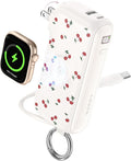 RORRY Flow Portable Charger 10000mAh 40W Wall Plug Power Bank Battery Pack | Built-in USB-C Cable, Keychain Design, Fast Charging, for iPhone 17/16/15, Apple Watch, iPad, 3-in-1, Travel Essential by RORRY
