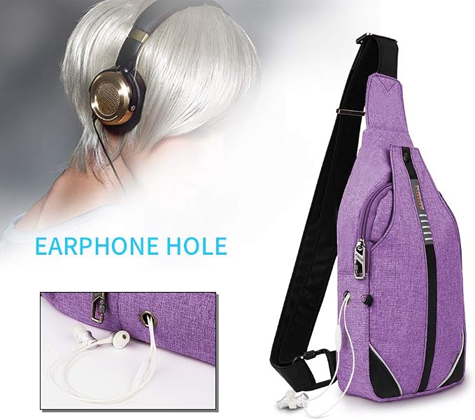 WATERFLY Tiny Crossbody Sling Backpack Anti Theft Backpack for Traveling Chest Shoulder Bag (Purple) - Image 6