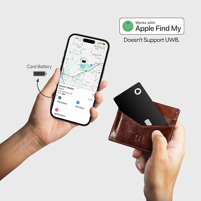 SPOTMINDERS Apple MFi Certified Credit Card Wallet Tracker PRO 4-Pack (iOS Only) Works with Apple Find My Rechargeable Tracking Card for Wallet IP68 0.07in Slim iPhone Item Finder for Luggage or Purse - Image 3