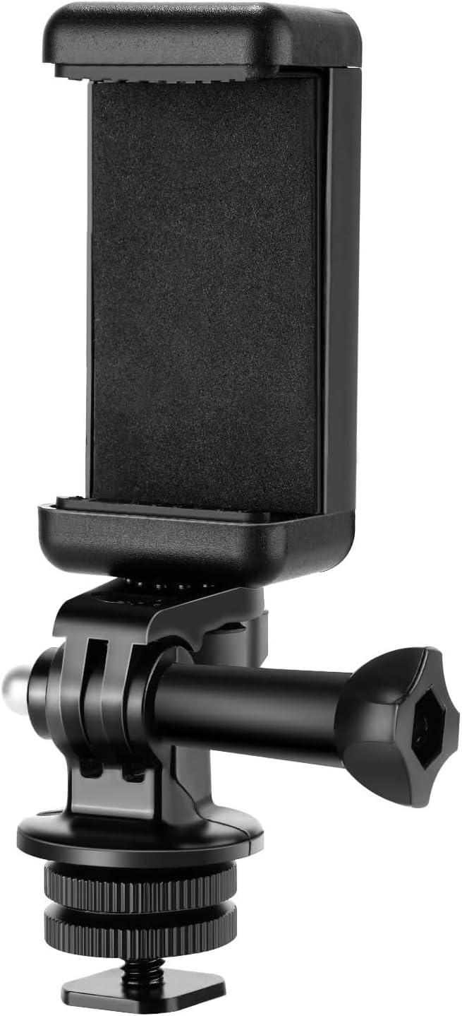 NEEWER Phone Holder/Hot Shoe Mount Adapter Kit Action Camera Mount Compatible with GoPro Hero 12 11 10 9 8 7 6 5 DJI OSMO Action 4 3 2 iPhone 15 Pro Max 14 13 Pro Samsung S23 for DSLRs Ring Light - Image 10