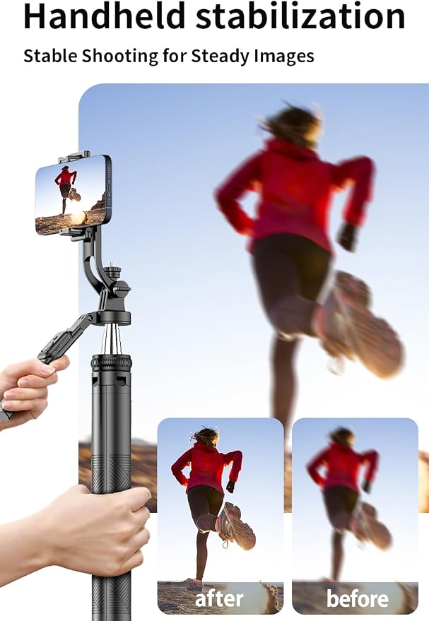 Selfie Stick, Phone Tripod 71" Stand 360 Rotation with Detachable Phone Holder & Wireless Remote, Compatible with All Cell Phones, Camera for Content Creator Vlog Live Stream Video Record - Image 5