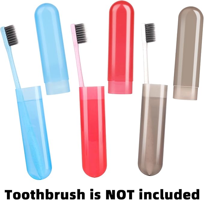 6 Pack Travel Toothbrush Case Breathable Portable Toothbrush Holder Plastic Toothbrush Cover Container for Couples Valentine Gifts, Traveling, Bathroom, School, Home, Business, Camping - Image 8