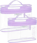 BAGSMART TSA Approved Toiletry Bag, 2 Pack Clear Makeup Cosmetic Bag Organizer, Quart Size Travel Bag for Toiletries, Carry-on Travel Accessories Essentials, Purple-2pcs by BAGSMART