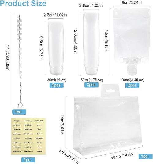 13pack Travel Bottles for Toiletries TSA Approved Leak Proof Travel Size Bottles with Toiletry Bag (BPA Free) travel containers for liquids Ideal for shampoo, lotion, sunscreen, perfume & more - Image 2