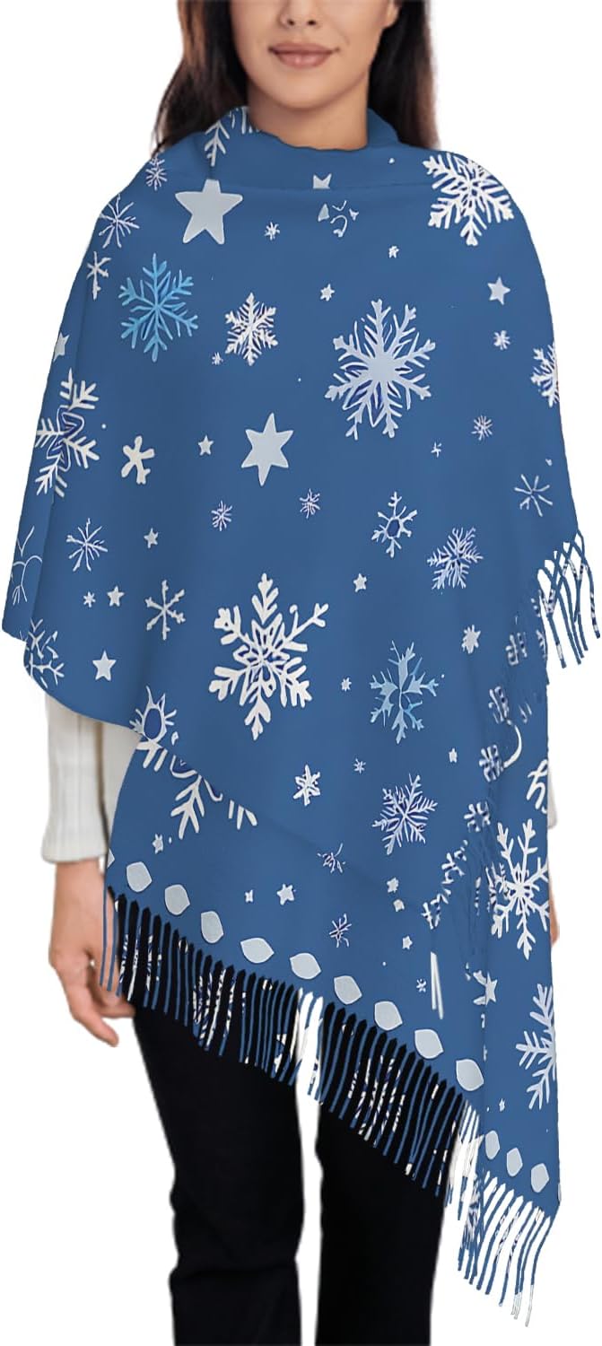 IBILIU Oversize Scarf for Women Floral Flower Purple Prune Color Scarf Tassel Scarves Fall Winter Shawl Wraps - 77.6 x 28.3in by IBILIU