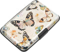 Coco Rossi Credit Card Holder RFID Aluminum Small Mini Wallet Women | Metal Wallet, Business Cards Holder, ID Case, Slim Sleeves, Womens Girls Gift, Carry Wallets for Travel, Flower Butterfly by Coco+Rossi