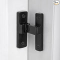 3 Packs Black 90 Degree Barn Door Lock ，Right Angle Door Lock Latch | Zinc Alloy Flip Gate Latches,for bedroom,garage,balcony,barn,sliding door,bathroom,window,cabinet,drawer,pet enclosures by INIRET