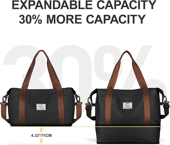 Travel Duffel Bag, Sports Tote Gym Bag, Shoulder Weekender Overnight Bag for Women - Image 5