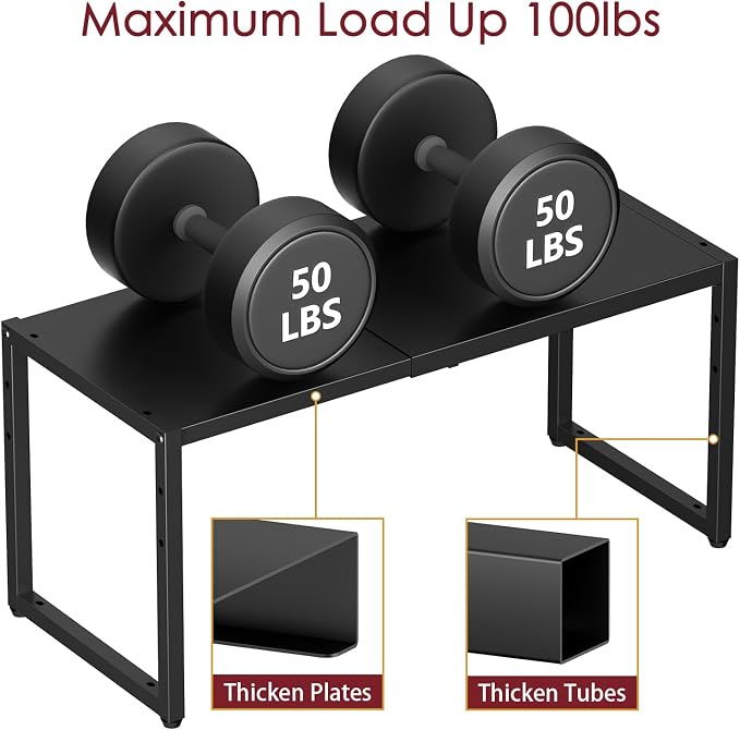 Expandable Kitchen Storage Shelves,110LBS Heavy Duty Metal Garage Shelving Units For Pot Pans Appliance,Adjustable Small Storage Shelf Rack Organizer For Kitchen Countertop Under Cabinet Garage Pantry - Image 3