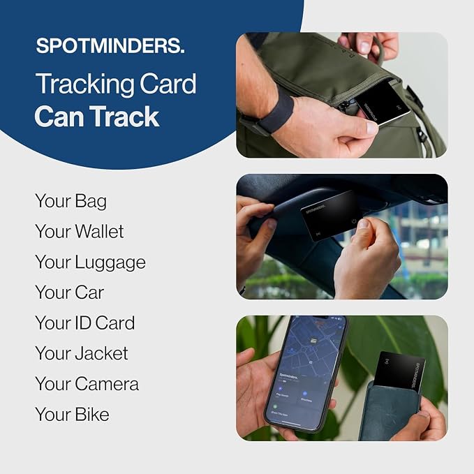 SPOTMINDERS Apple MFi Certified Wallet Tracker Card for Travel - Works with Apple Find My, IP68 Waterproof Rechargeable Tracking Card for Wallet Luggage Passport Purse - Ultra Slim 0.07in Item Finder - Image 8