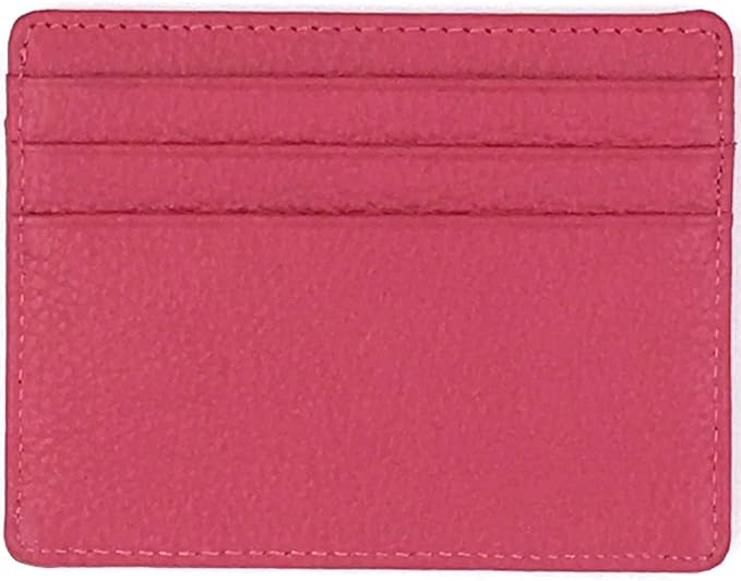 Tapp Collections RFID Protect Slim Minimalist Pocket Leather Wallet Card Holder - Royal Pink by Tapp+Collections