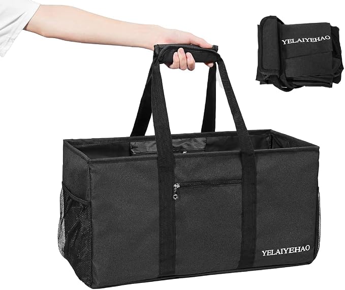 YELAIYEHAO Large Utility Tote Bag, Foldable Collapsible Tote for Storage Pool BeachShopping picnic laundry gym and Luggage - Image 4