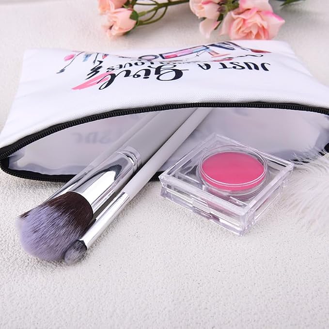 Sisadodo Makeup Tool Storage Bag for Women Just A Girl Who Loves Makeup Bag with Zipper Cosmetic Bags for Makeup Artist Toiletry Bag Make Up Case for Girls Make Up Lover Bags Pouch for Travel - Image 5