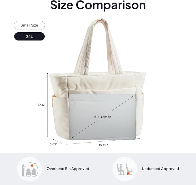 TOPEAST Tote Bag for Women Puffer Travel Carry On Bags with Laptop Compartment & Cup Holder Work Tote for Weekend Overnight - Image 3