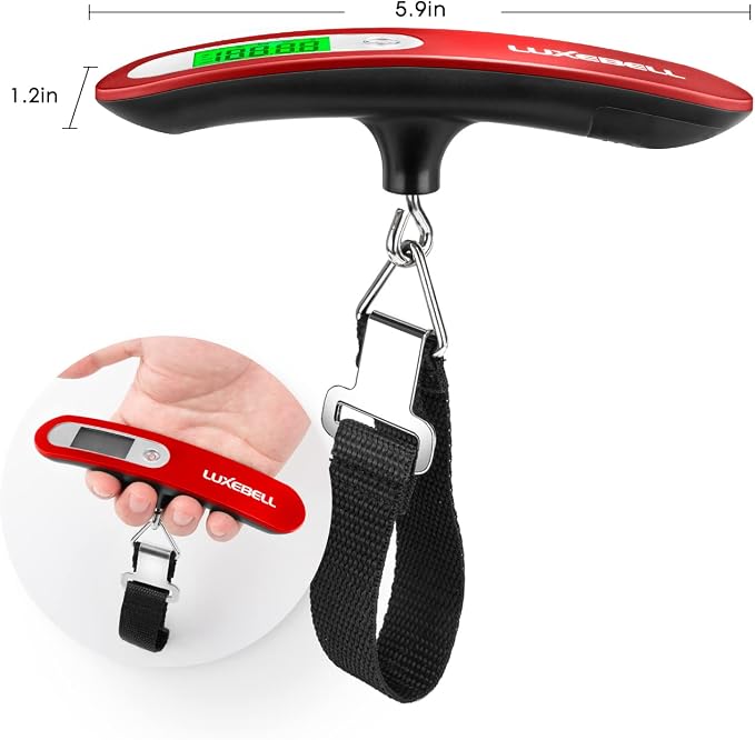 Digital Luggage Scale Vacation Travel Essentials Accessories Gifts for Traveler Portable Suitcase Handheld Weight Scale 110 lbs Hanging Baggage Travel Must Haves - Image 3