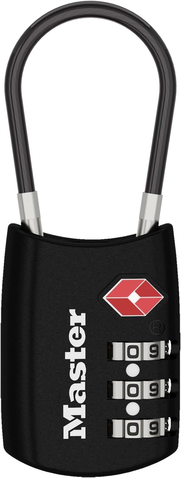 Master Lock 4688D Accepted Set Your Own Combination TSA Approved Luggage Lock, 1 Pack, Black | Set your own 3-digit combination luggage lock, TSA approved travel lock for backpacks, suitcases, zippers, black metal by Unknown