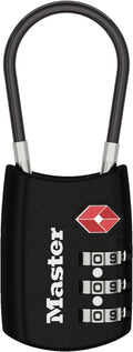 Master Lock 4688D Accepted Set Your Own Combination TSA Approved Luggage Lock, 1 Pack, Black | Set your own 3-digit combination luggage lock, TSA approved travel lock for backpacks, suitcases, zippers, black metal by Unknown