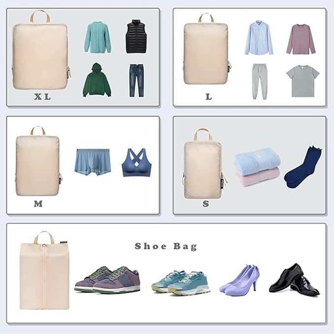 BAGAIL 6 Set Ultralight Compression Packing Cubes Packing Organizer for Travel Accessories Luggage Suitcase Backpack - Image 5