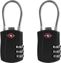 TSA Locks for Luggage, Small Padlock Combination with Cable, Luggage Locks TSA Approved, Combo Padlock with Code, for Travel Suitcase, Gym Locker, Gun Case, Backpack Zipper (Black+Black) by SpecializeinCombinationLock