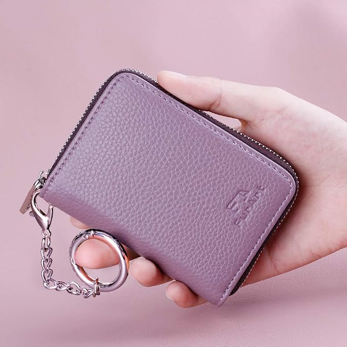 FurArt Zipper Wallet Women RFID Credit Card Holder keychain Wallet | ID Window RFID Blocking Compact Small business 15/16 slots - Image 6