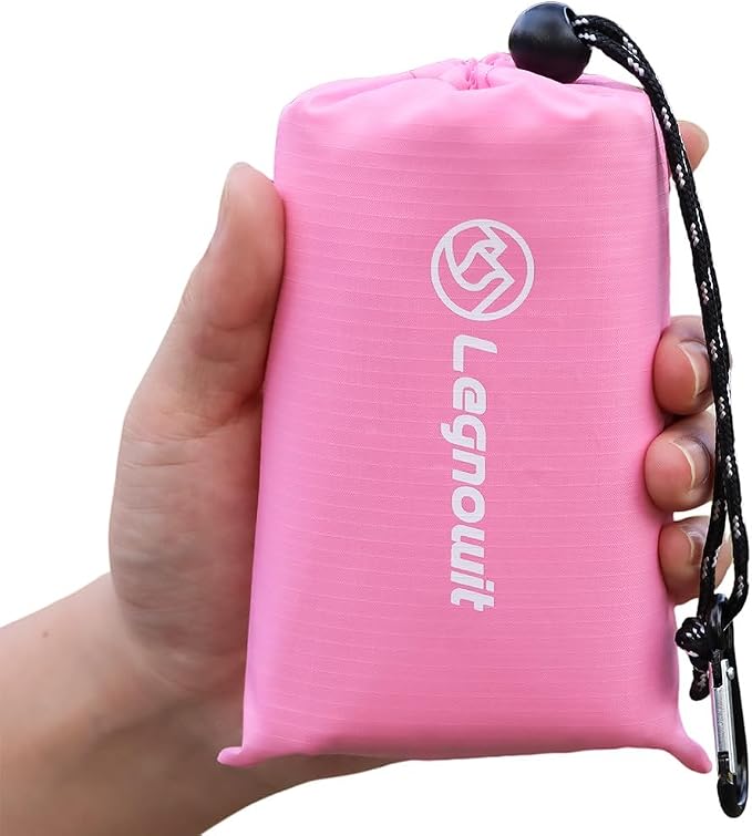 Pocket Blanket, Compact Blanket for Picnic, Beach, Festival | Sandproof, Waterproof, Stakes & Carabiner Included, Packable Lightweight Tarp for Camping, Hiking, Backpacking, Travel by Legowitoutdoor