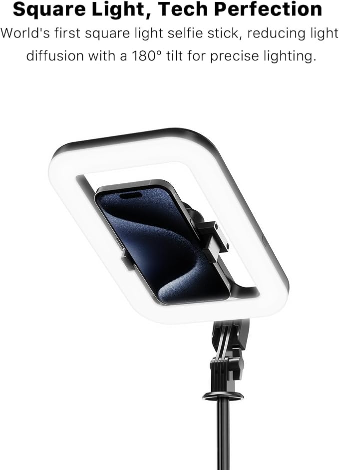 M MYBAT PRO Selfie Ring Light with 72" Tripod Stand - Extendable Selfie Stick with Light for Phone, Live Streaming, Makeup, Travel, Gaming, Video, Includes Phone Holder& USB-C Powered - Image 3