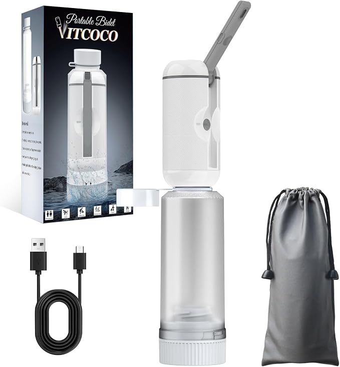 Portable Bidet for Travel, Rechargeable Waterproof Sprayer,White | Portable Rechargeable Waterproof Bidet Sprayer for Travel, High Pressure Handheld Bidet for Personal Hygiene Cleaning by Unknown