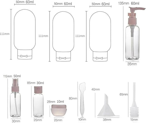 11pcs Travel Bottles for Toiletries, TSA Approved Travel Size Toiletries Containers Kit, Leak Proof Squeezable Travel Toiletry Liquid Bottles, Refillable Containers for Shampoo Conditioner Lotion - Image 2