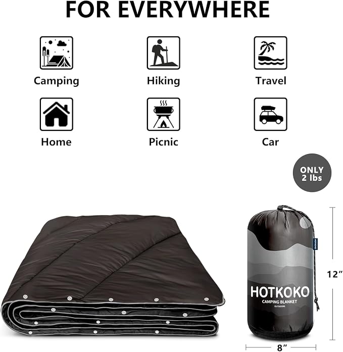 Puffy Camping Blanket,Large Camp Blanket Outdoor Camping Quilt Waterproof | Lightweight Printed Warm Packable Down Alternative Blanket for Camping,Traveling, Stadium, Hiking, Picnics - Image 7