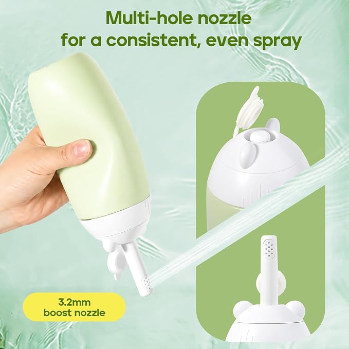 Rotatable Nozzle Portable Bidet – 360ml Touch-Free Nozzle Peri Bottle, Leak-Proof Travel Handheld Bidet for Postpartum Care, Personal Hygiene, Camping & Outdoor Use (Green) - Image 4