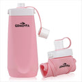 Collapsible Water Bottles,20oz Reusable Silicone Foldable Water Bottle,Portable Leak-proof Collapsible Water Bottle for Traveling Camping Hiking Cycling Yoga Sports Outdoor (Pink) by Unknown