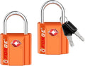 Forge TSA Approved Luggage Locks: Ultra Secure Dimple Key Travel Locks with Zinc Alloy Body, for Luggage, Travel Cases, Backpacks Orange 2PK. by Forge