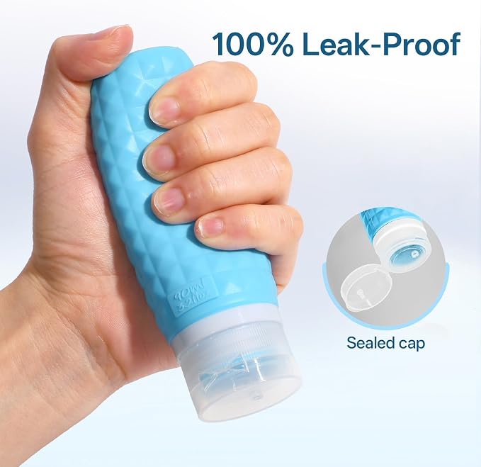 Travel Bottles for Toiletries, TSA Approved Travel Size Containers, Leak Proof Silicone Shampoo Bottles, Small Toiletry Containers with Clear Bag for Shampoo Conditioner Lotion - Image 6