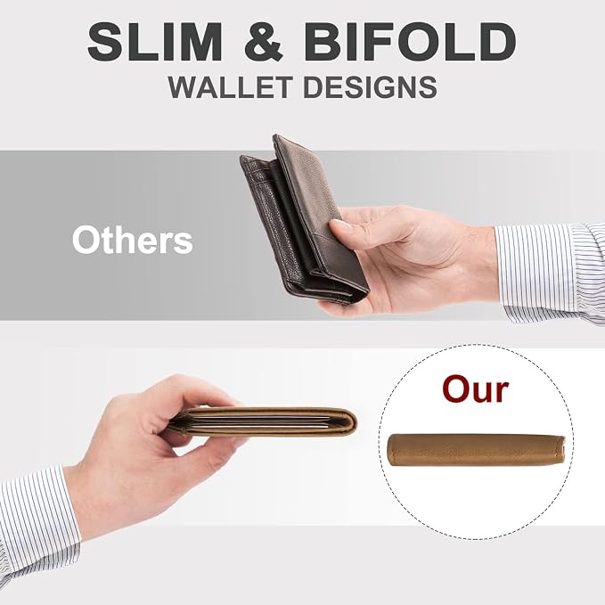 Chelmon Slim Wallet for Men ID Window with RFID Blocking Front Pocket Minimalist Bifold Bussiness Card Holder Gift for Men - Image 5