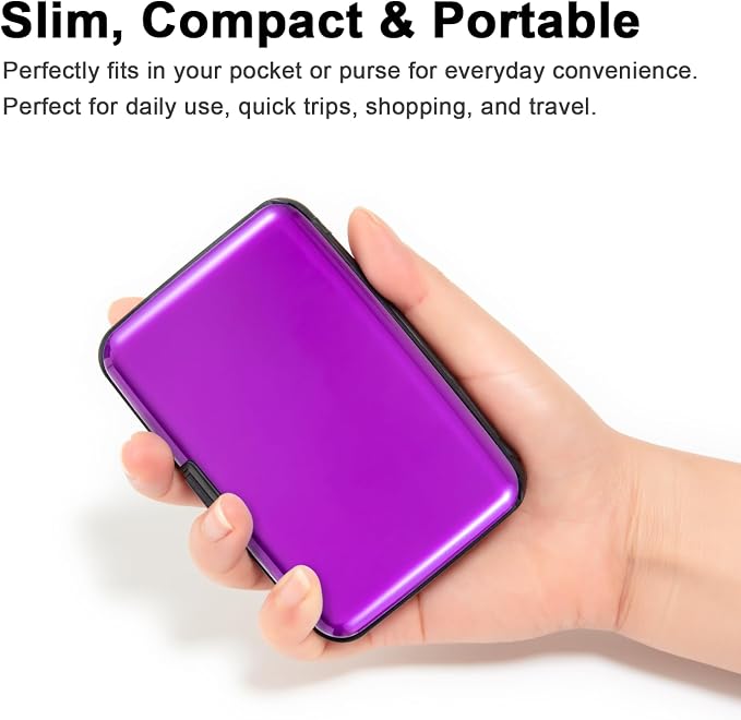 Credit Card Holder Small RFID Blocking Wallet Business Metal Slim Mini Aluminum Hard Case for Women Men - Image 4