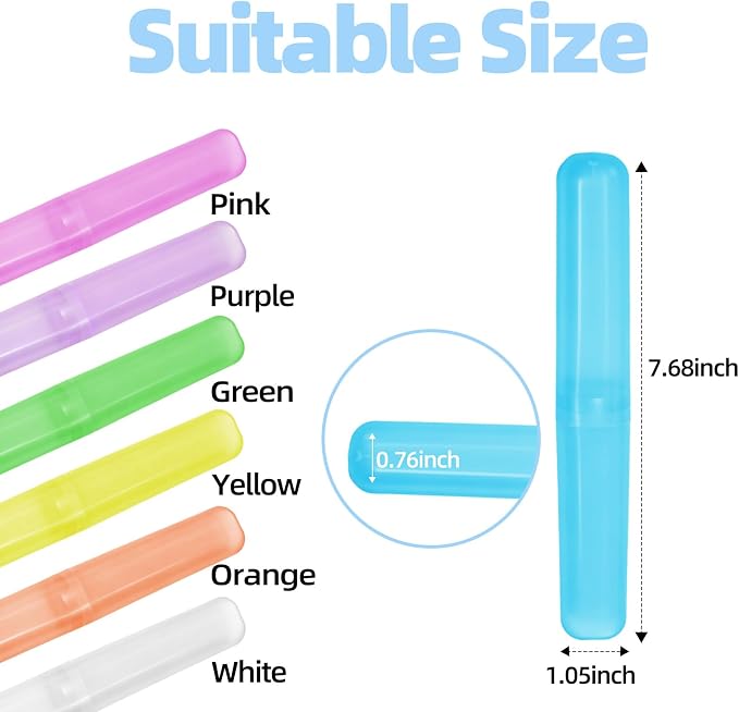 21 Pcs Travel Toothbrush Holders,Plastic Toothbrush Case,7 Colors | Breathable Portable Toothbrush Container Storage Dust-Proof Toothbrush Holders for Travel Home Camping School Business - Image 2