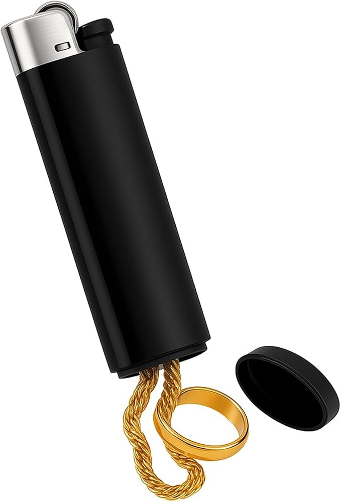 IN SELECT Lighter Diversion Safe Stash, Hidden Storage Compartment Secret Compartment Container for Jewelry, Travel, Camping, and Everyday Carry (No spark, No flame) One piece in Black by INSELECT