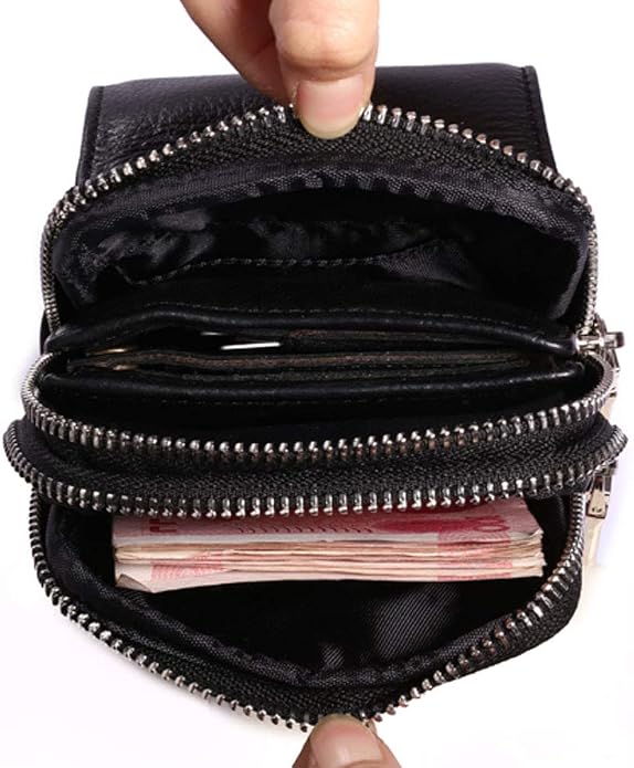 Leather Waist Pack Phone Belt Bag for Men Loop Holster Wallet Cellphone Case Pouch Pack Clip Money Purse - Image 2